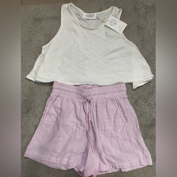 NWT Fisherman’sDaughter|| Cotton Set Tank Top and shorts Top S and Bottoms M - Picture 1 of 8